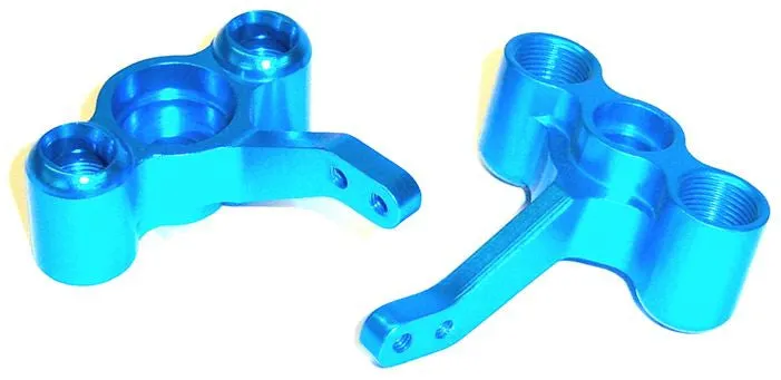 02186 122011 1/10 RC Car Alloy Steering Hub Left Right Blue