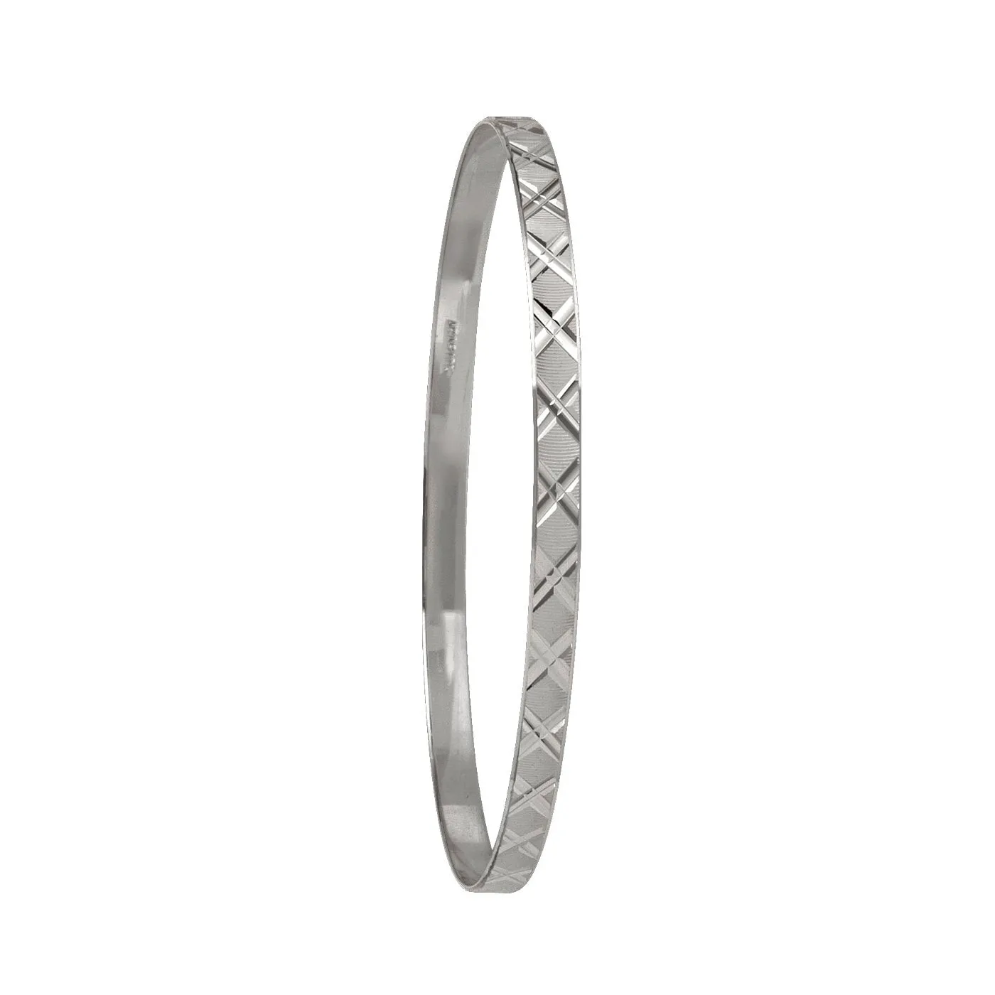 10K Gold (4mm) Diamond Cut Slip On Bangle