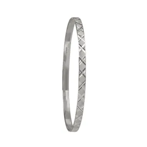 10K Gold (4mm) Diamond Cut Slip On Bangle