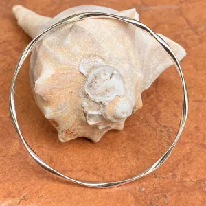 10KT White Gold Twisted Wave Slip-On Bangle Bracelet 2.5mm