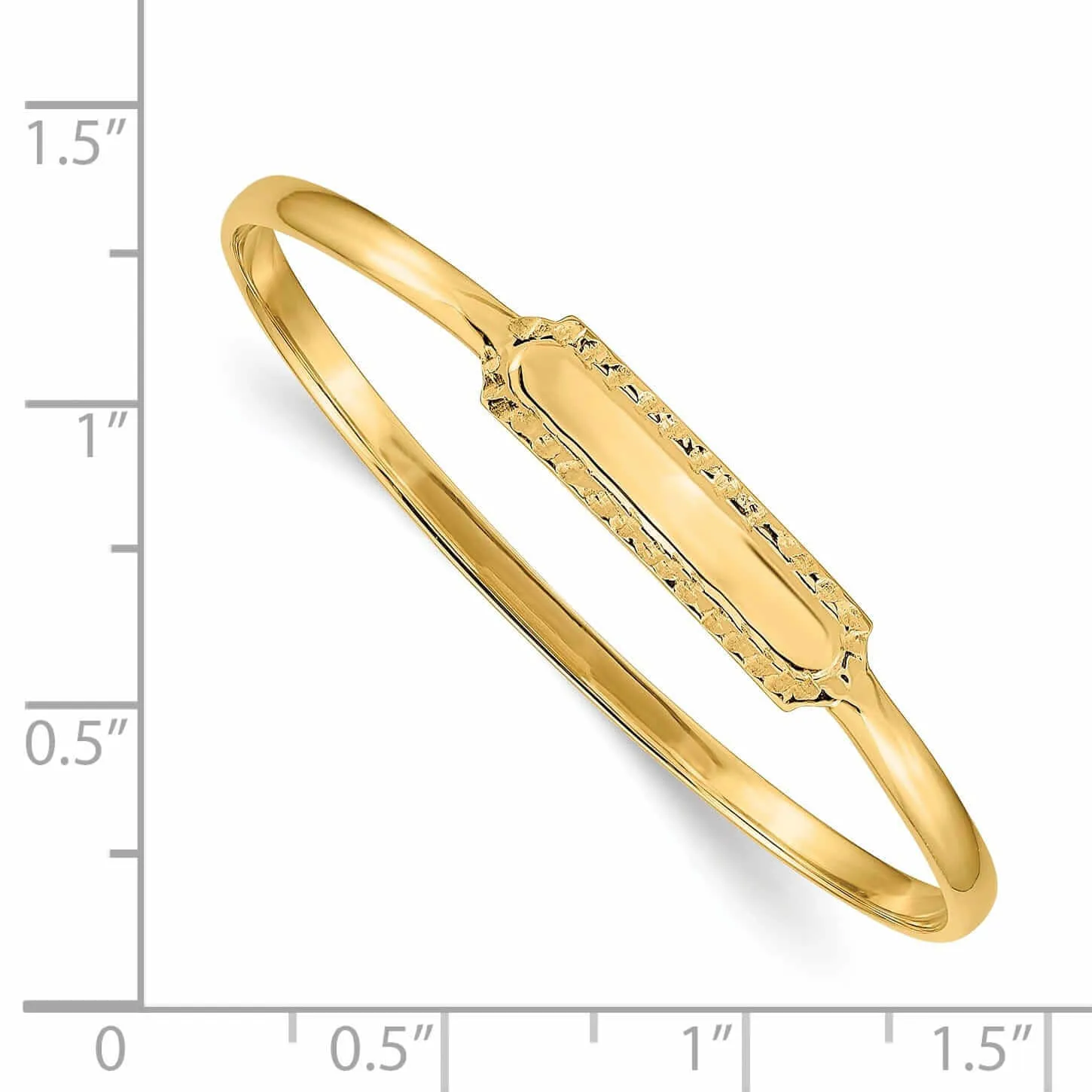 14k Slip on 5.5 Inch Baby ID Bangle Bracelet