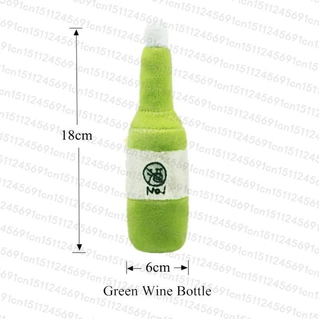 1pc Plush Squeak Toy For Dog Puppy Chew Training Sounding Pet Toys Fleece Pig Duck Nursing Bottle Types Available Drop Shipping