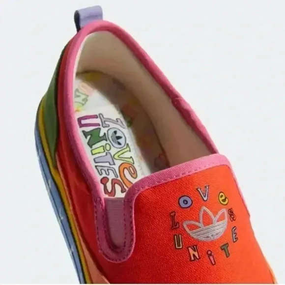Adidas Pride Nizza Slip On Sneakers New Athletic Retro