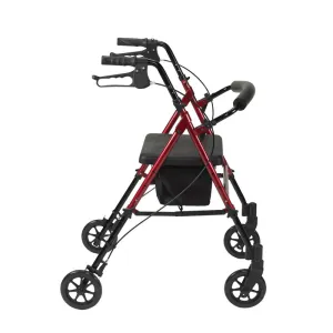 Adjustable Aluminium Rollator 8" Wheels | Red