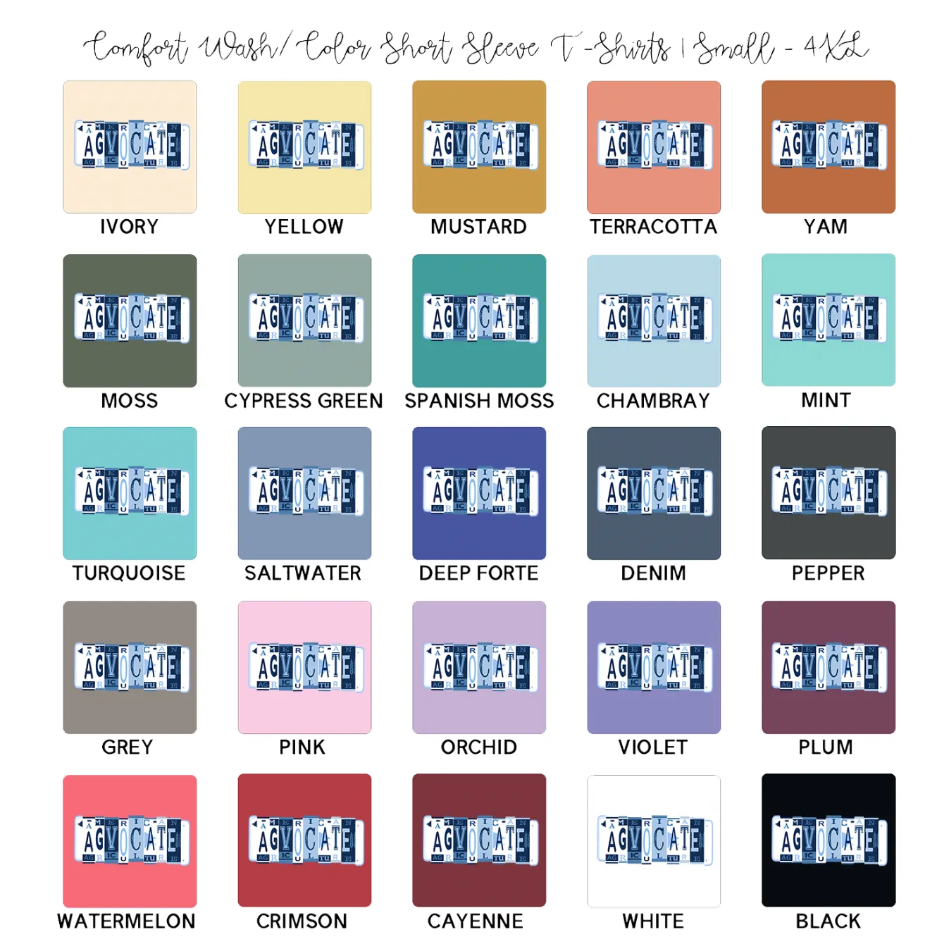 Agovcate License Plate ComfortWash/ComfortColor T-Shirt (S-4XL) - Multiple Colors!