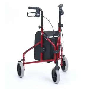 Aluminium Tri Walker with Bag | Red