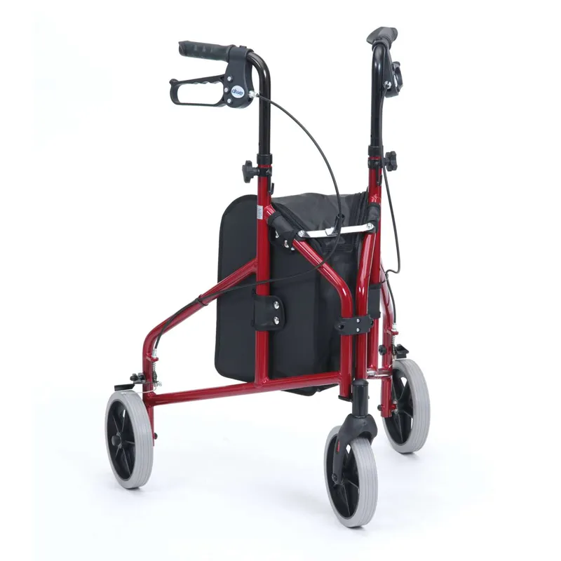 Aluminium Tri Walker with Bag | Red
