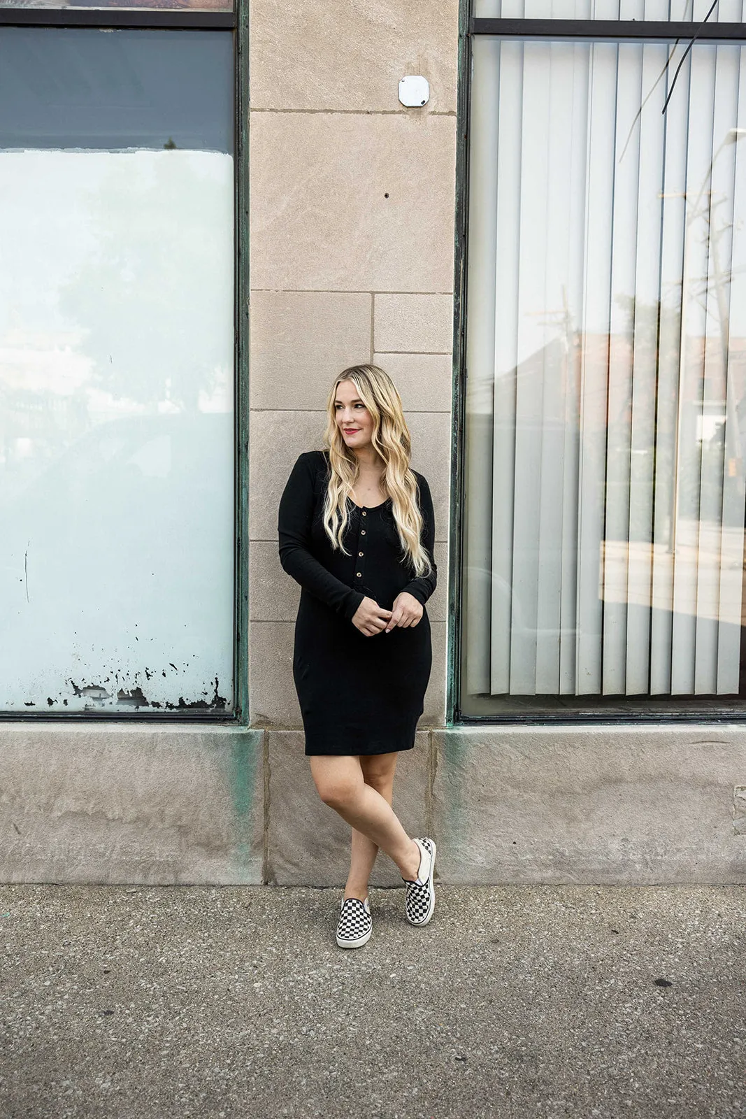 aminah dress in washed black
