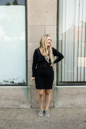 aminah dress in washed black