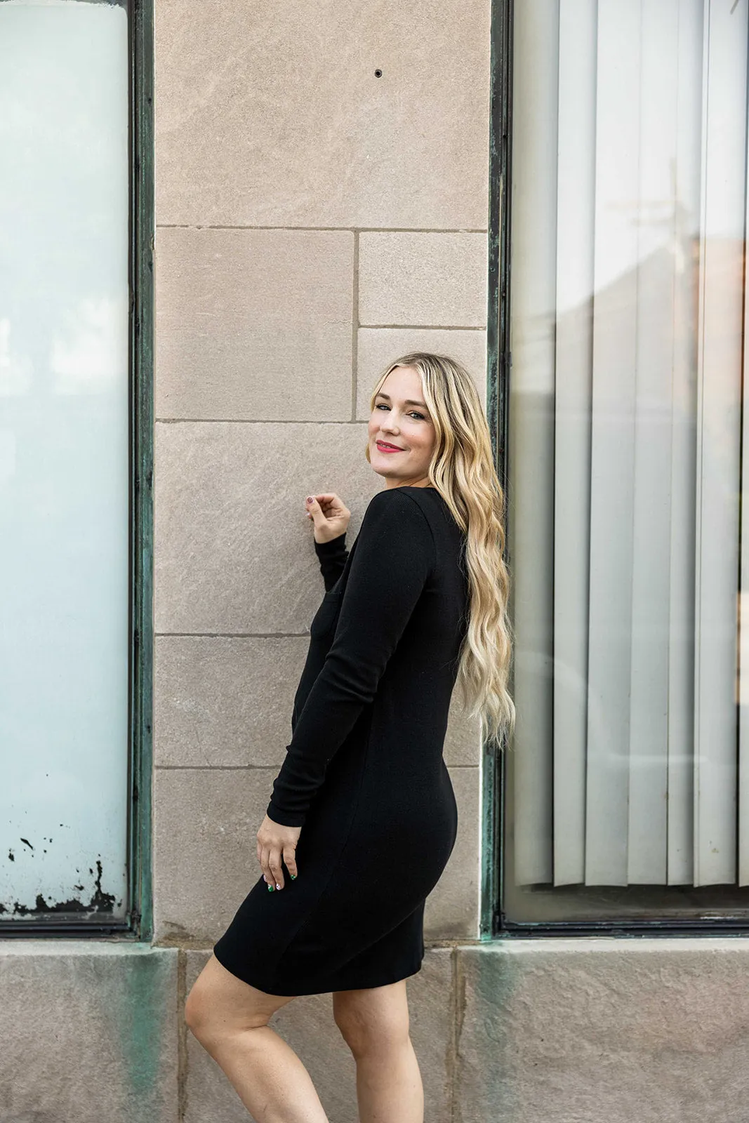 aminah dress in washed black