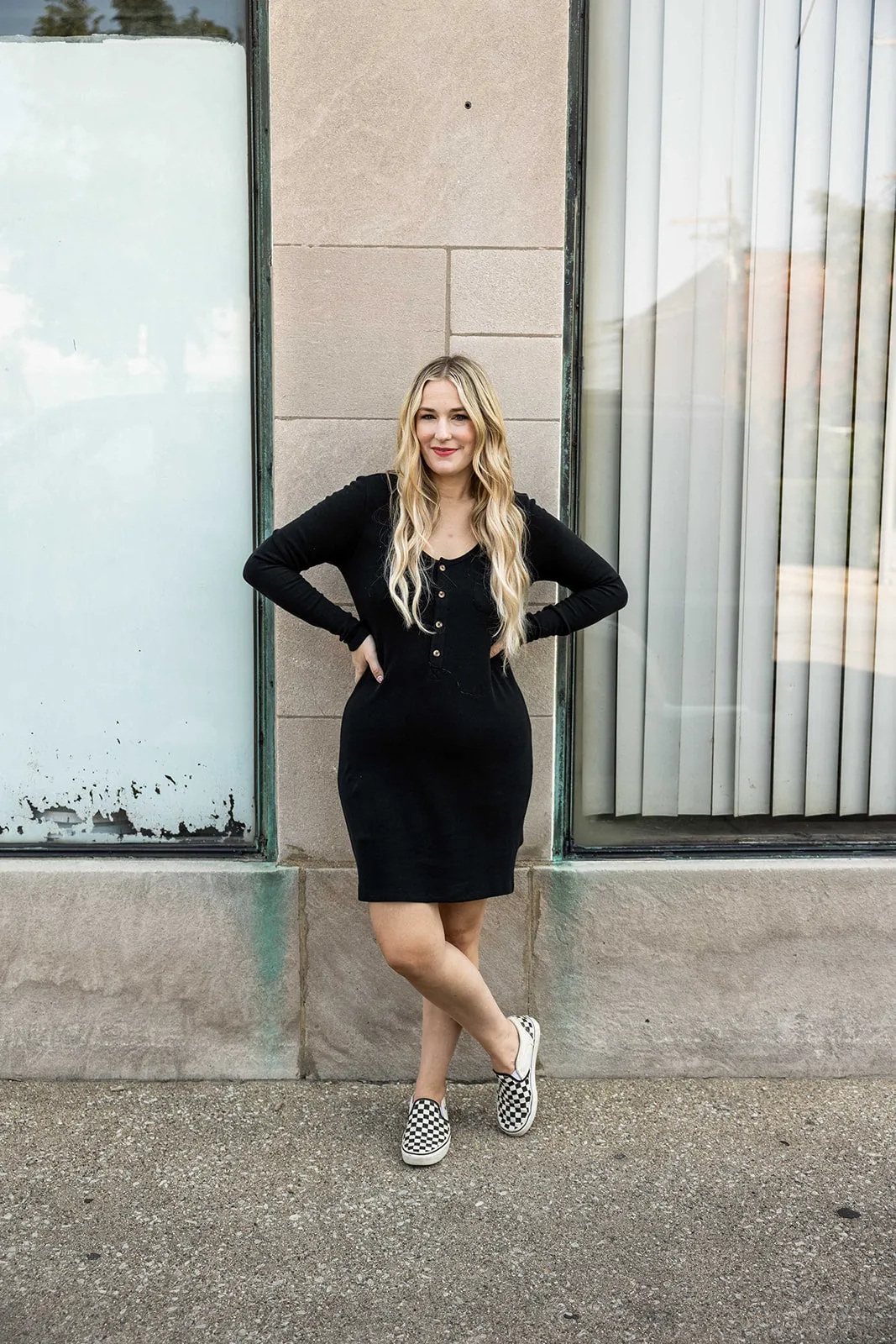 aminah dress in washed black
