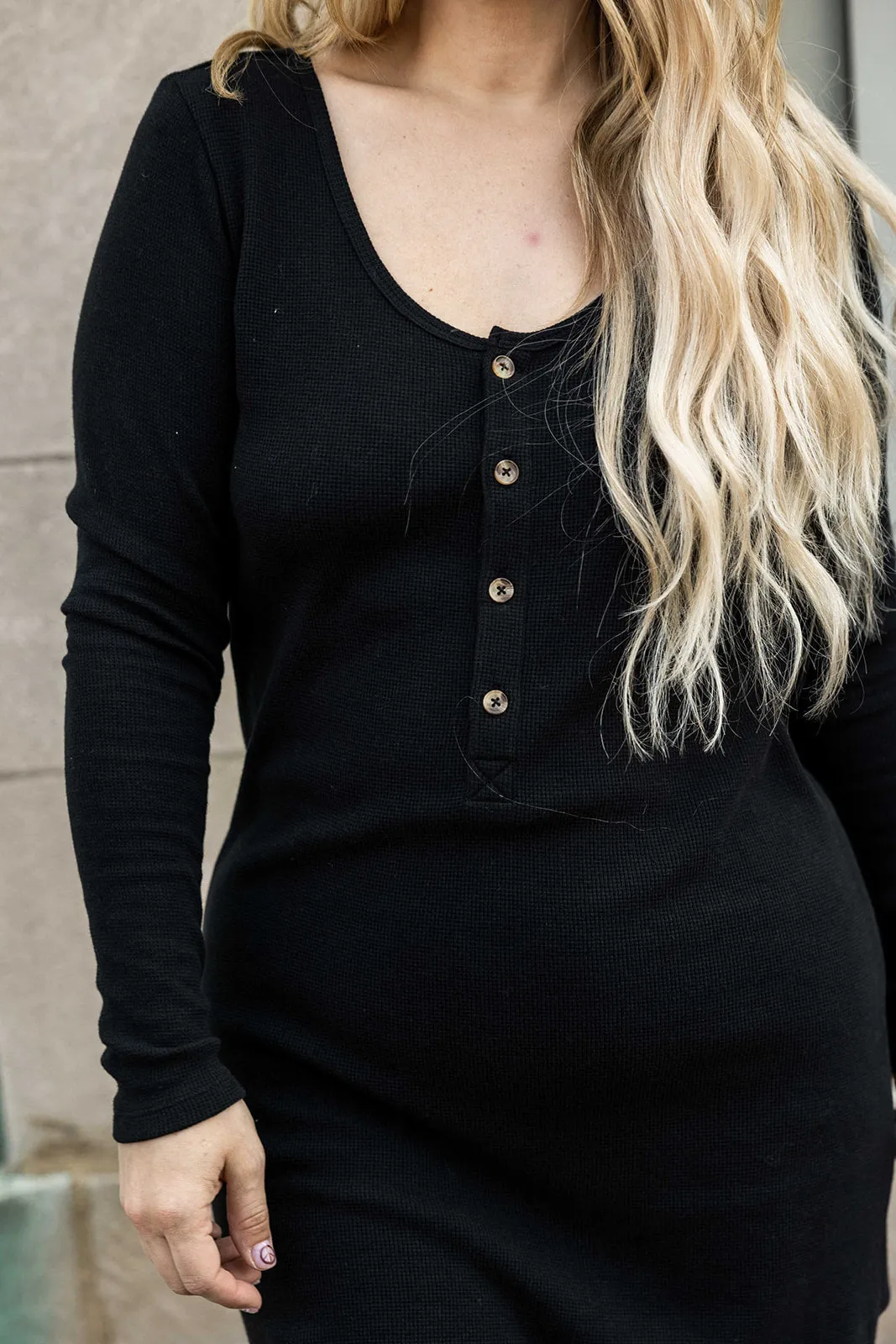 aminah dress in washed black