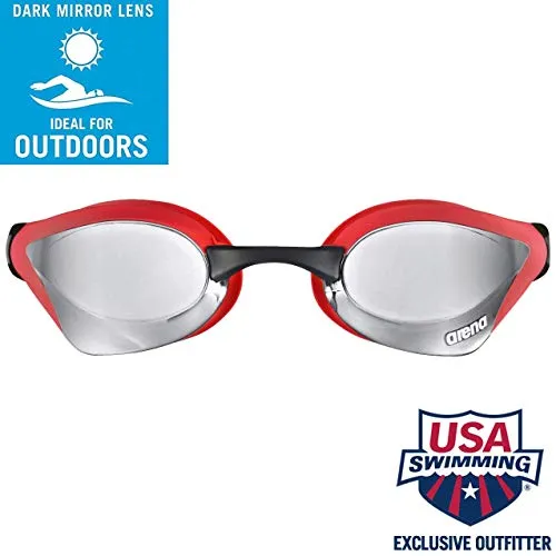 arena Cobra Core Mirror Swim Goggles Silver, Red, Black