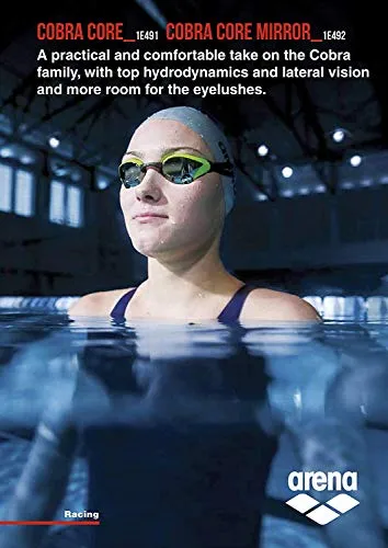 arena Cobra Core Mirror Swim Goggles Silver, Red, Black