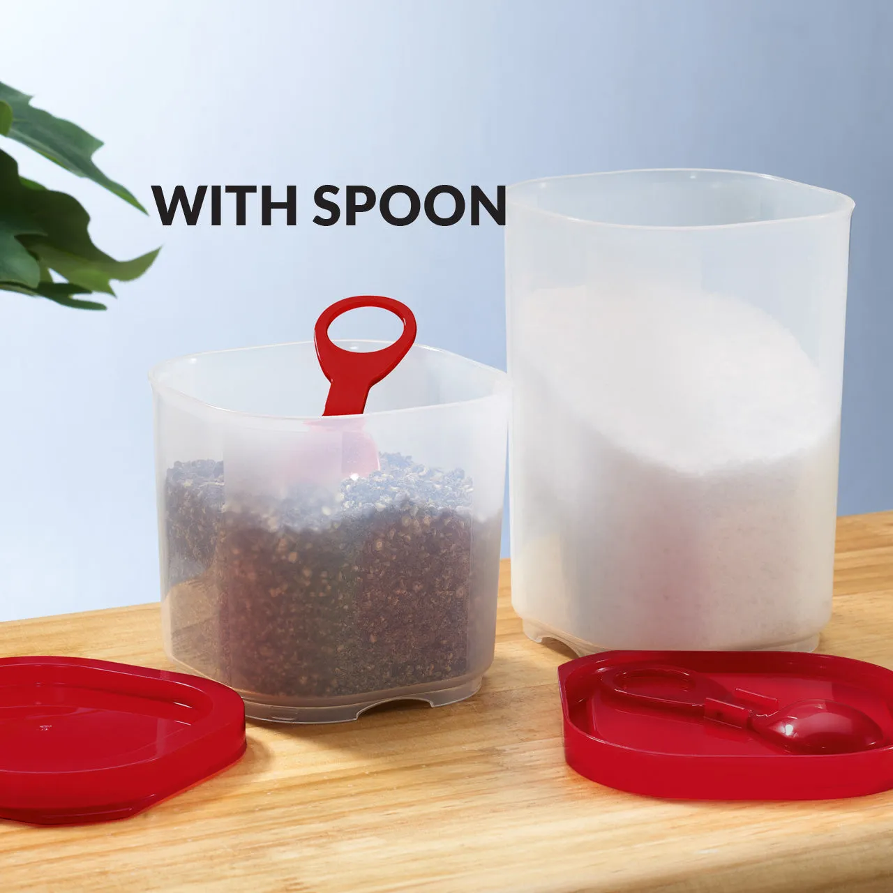 Avon Red 4pc Modular Food Organizer with 4pc Spoon