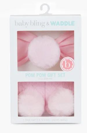 Baby Bling Pom Pom Headband & Waddle Pom Pom Socks Gift Set