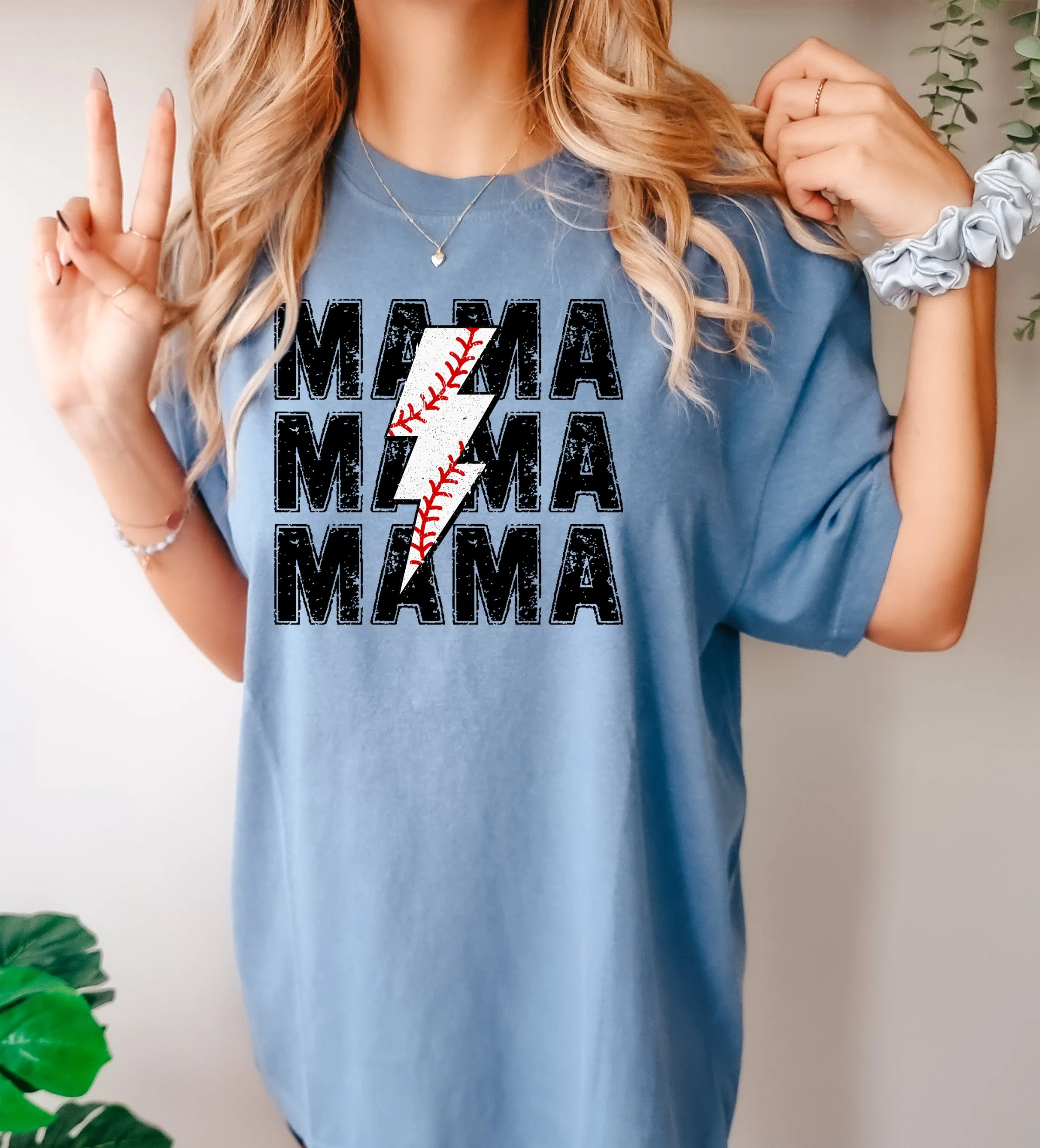 Baseball Mama Bolt - Comfort Colors Adult Tee
