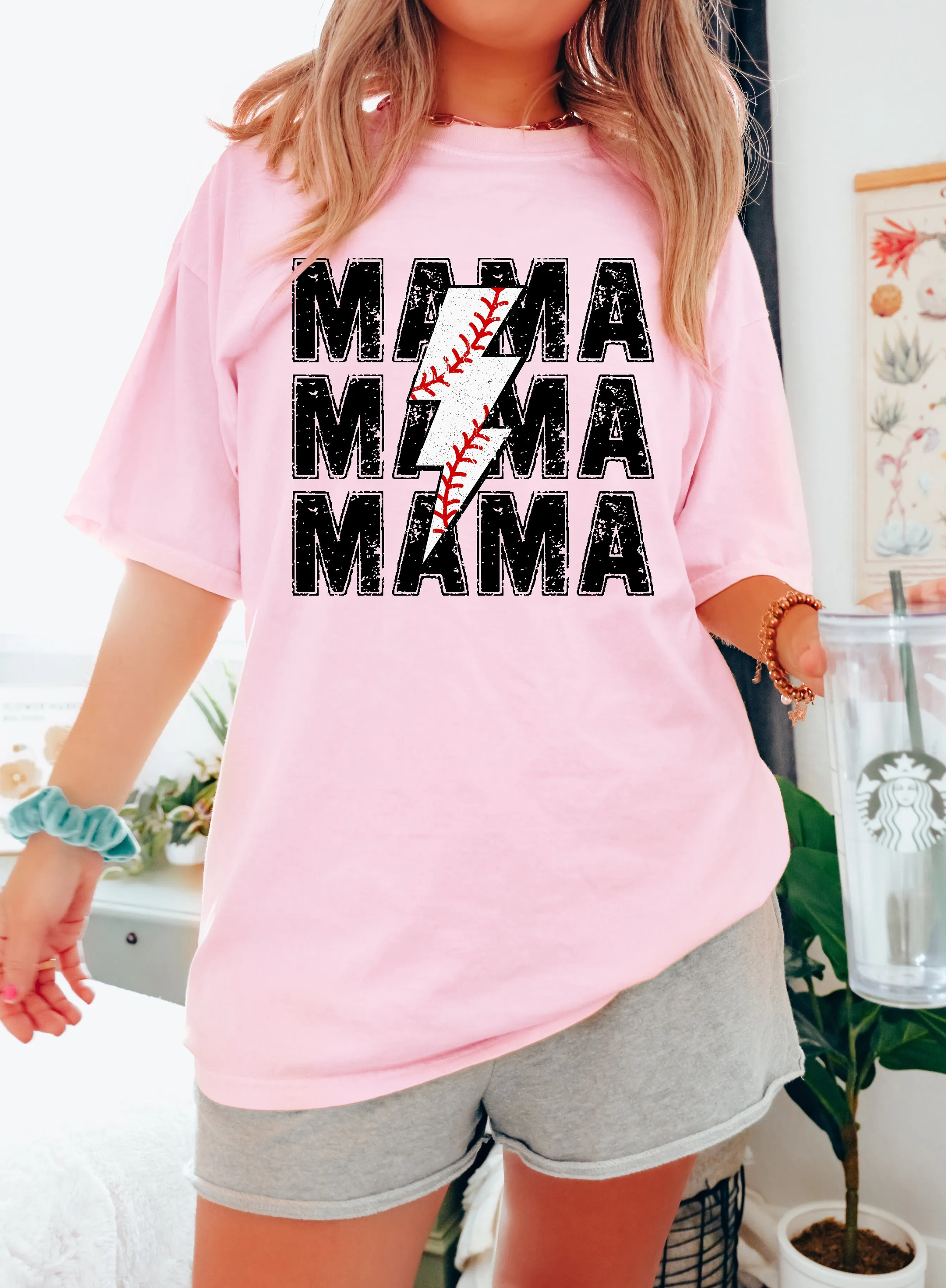 Baseball Mama Bolt - Comfort Colors Adult Tee