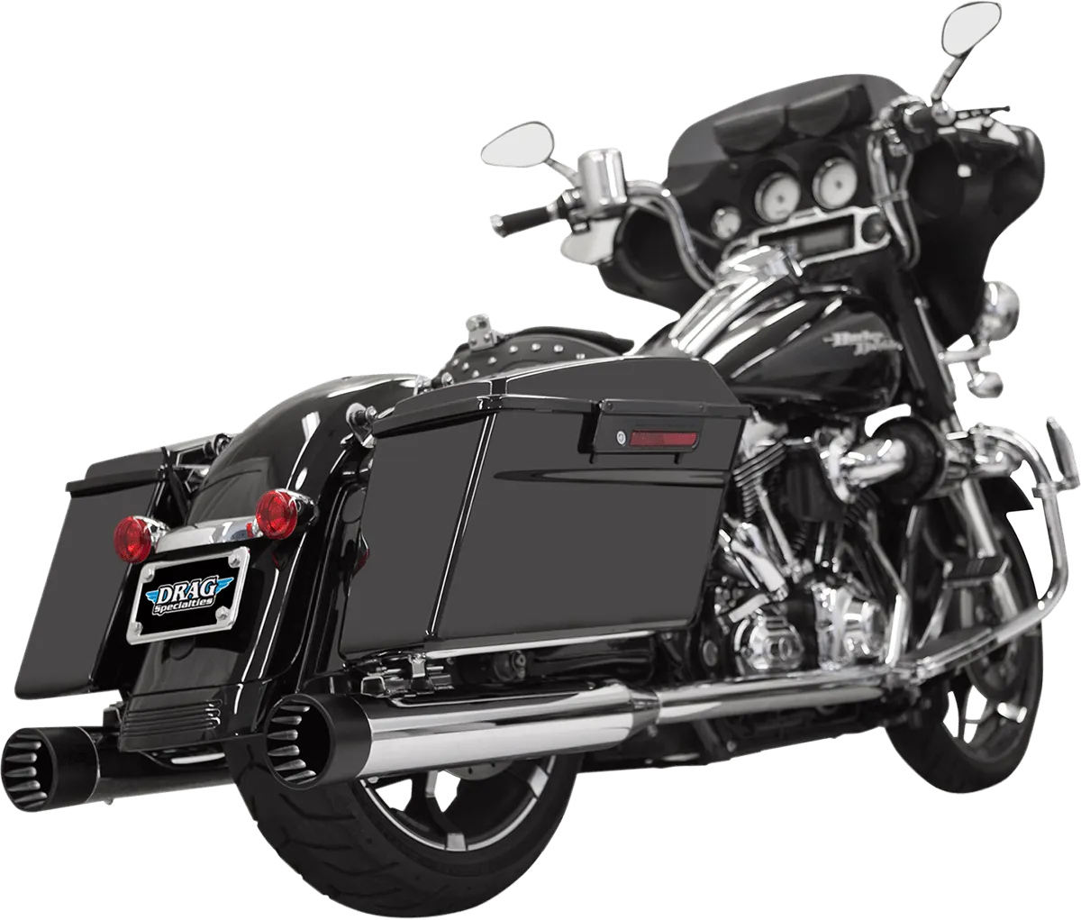Bassani Manufacturing 1F7DNT6 4in. DNT Straight Can Muffler with Acoustically Tuned Baffle - Chrome with Chrome End Caps
