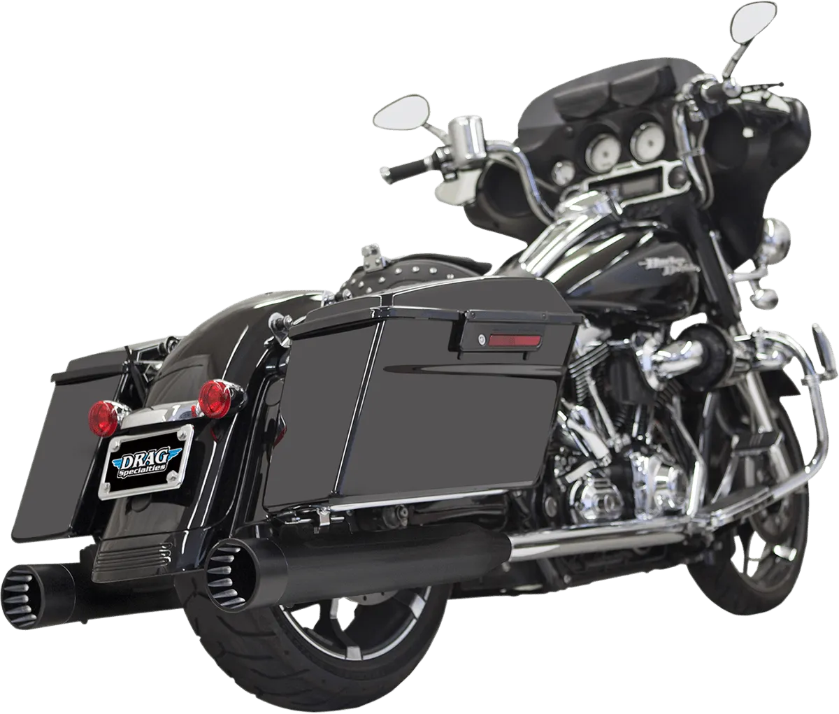 Bassani Manufacturing 1F7DNT6 4in. DNT Straight Can Muffler with Acoustically Tuned Baffle - Chrome with Chrome End Caps