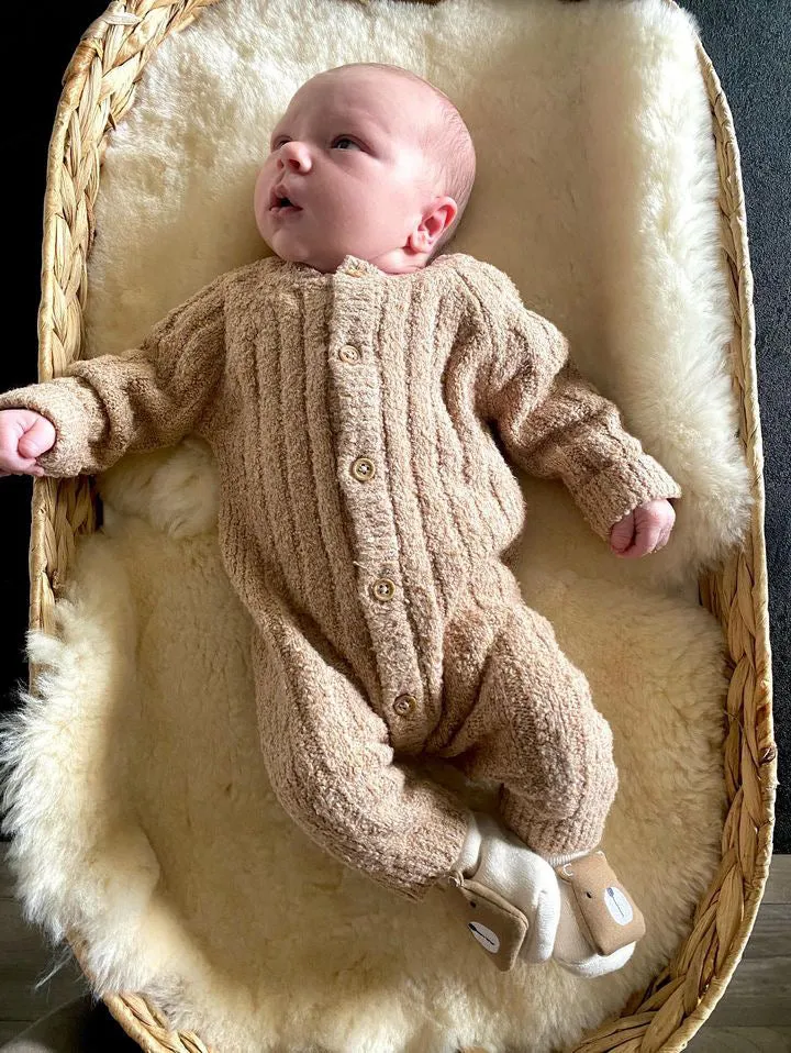 Beige Bear Cotton Baby Socks