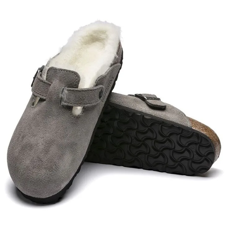 BIRKENSTOCK- BOSTON SHEARLING SUEDE LEATHER CLOG