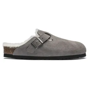 BIRKENSTOCK- BOSTON SHEARLING SUEDE LEATHER CLOG