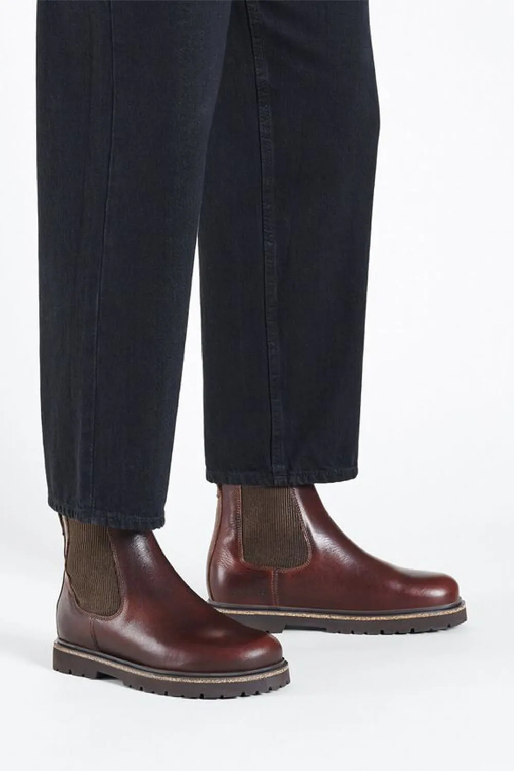 Birkenstock Highwood Slip On Leather Booties for Men in Chocolate | 1025718
