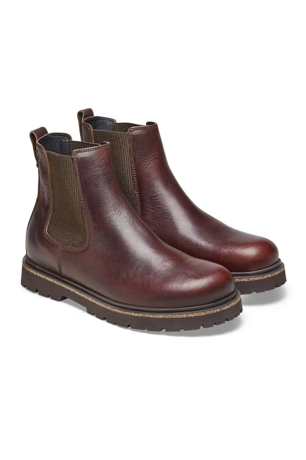Birkenstock Highwood Slip On Leather Booties for Men in Chocolate | 1025718