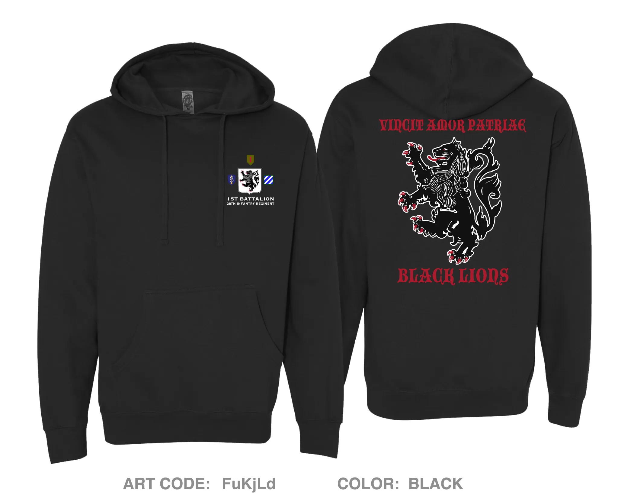 Black Lions Comfort Unisex Hooded Sweatshirt - FuKjLd