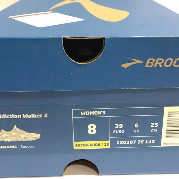 Brooks Women’s Addiction Walker 2, White Walking Shoes, Size 8 Extra Wide