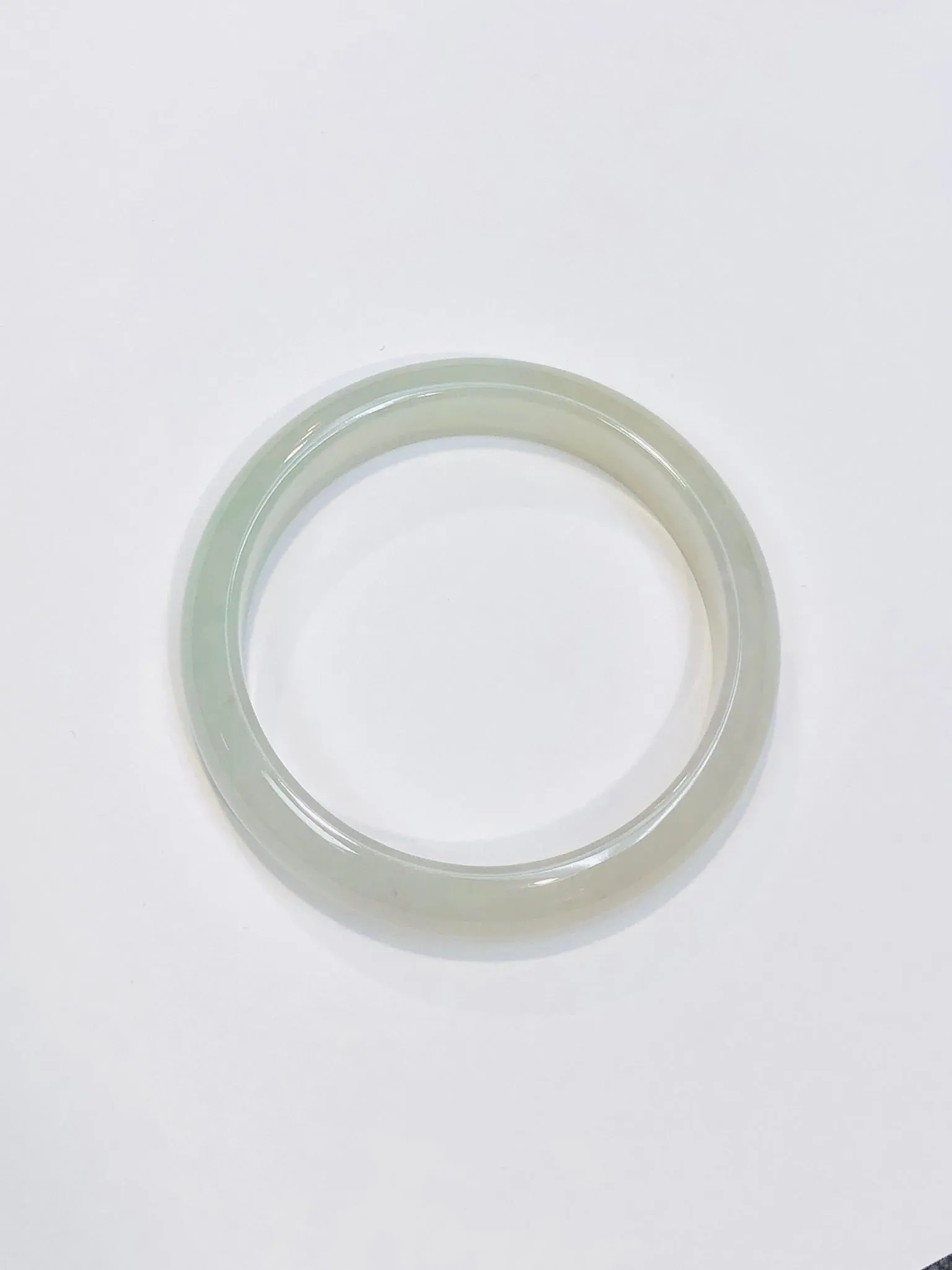 Burmese Icy Jadeite Comfort Fit Bangle