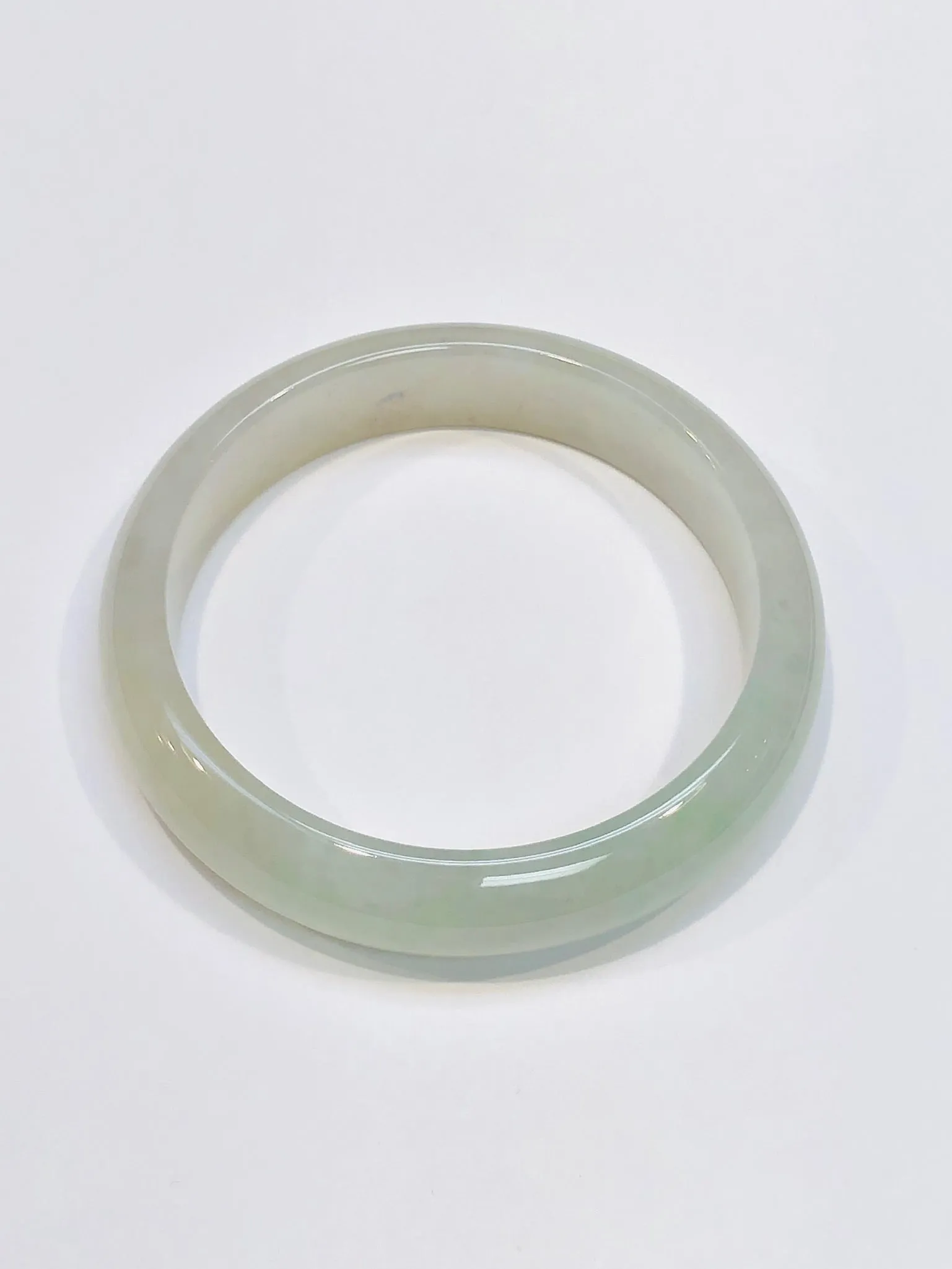 Burmese Icy Jadeite Comfort Fit Bangle