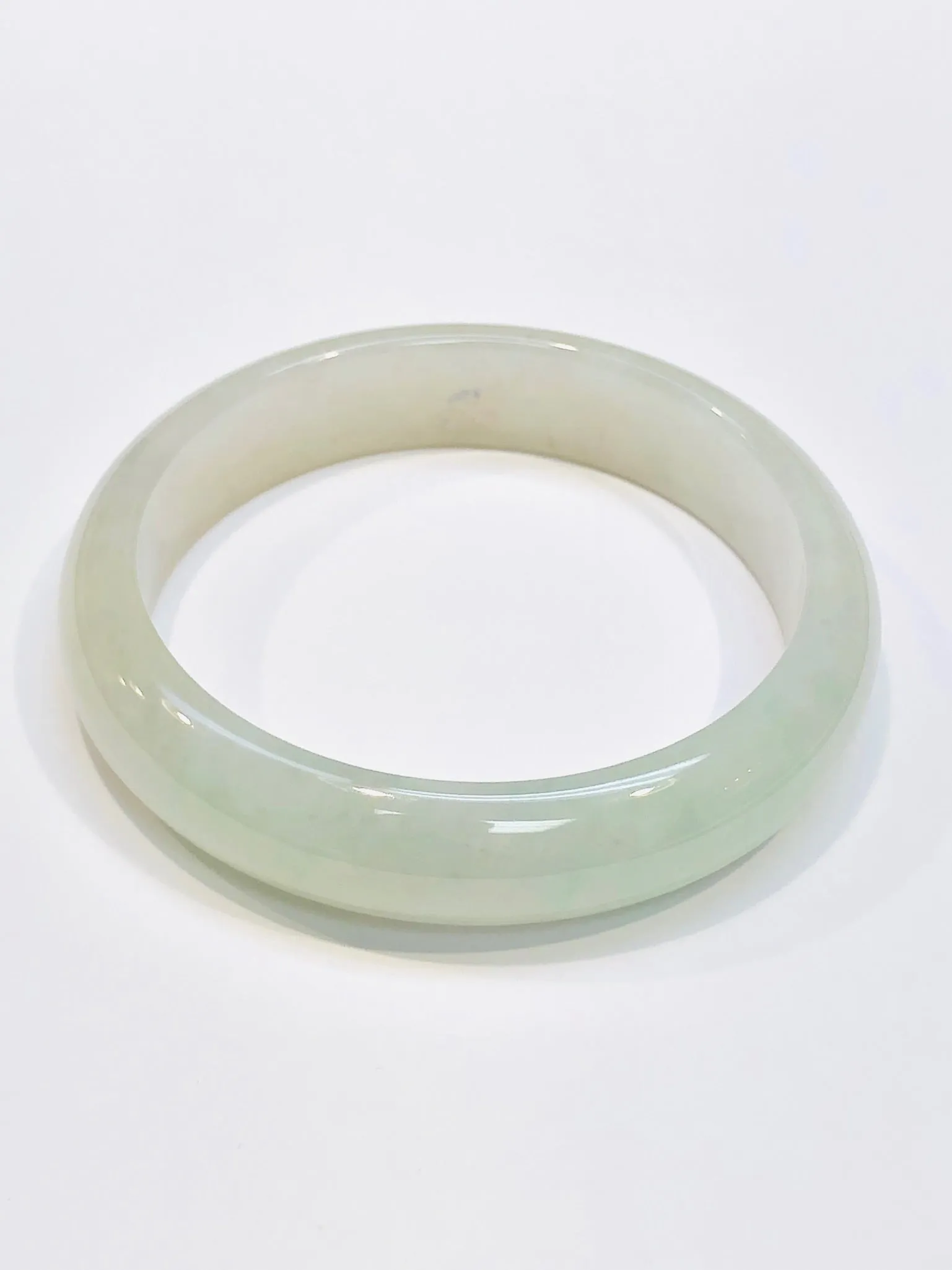 Burmese Icy Jadeite Comfort Fit Bangle