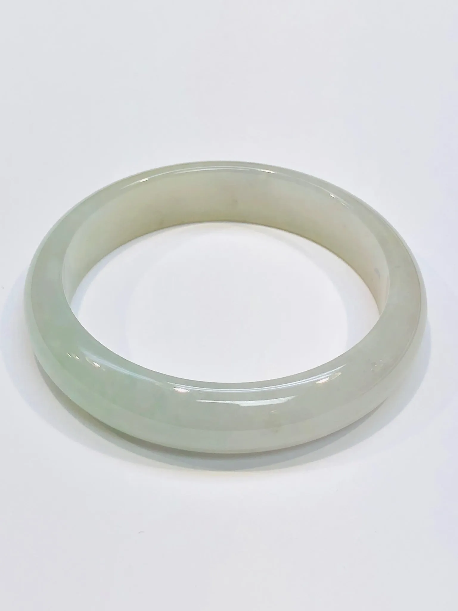 Burmese Icy Jadeite Comfort Fit Bangle
