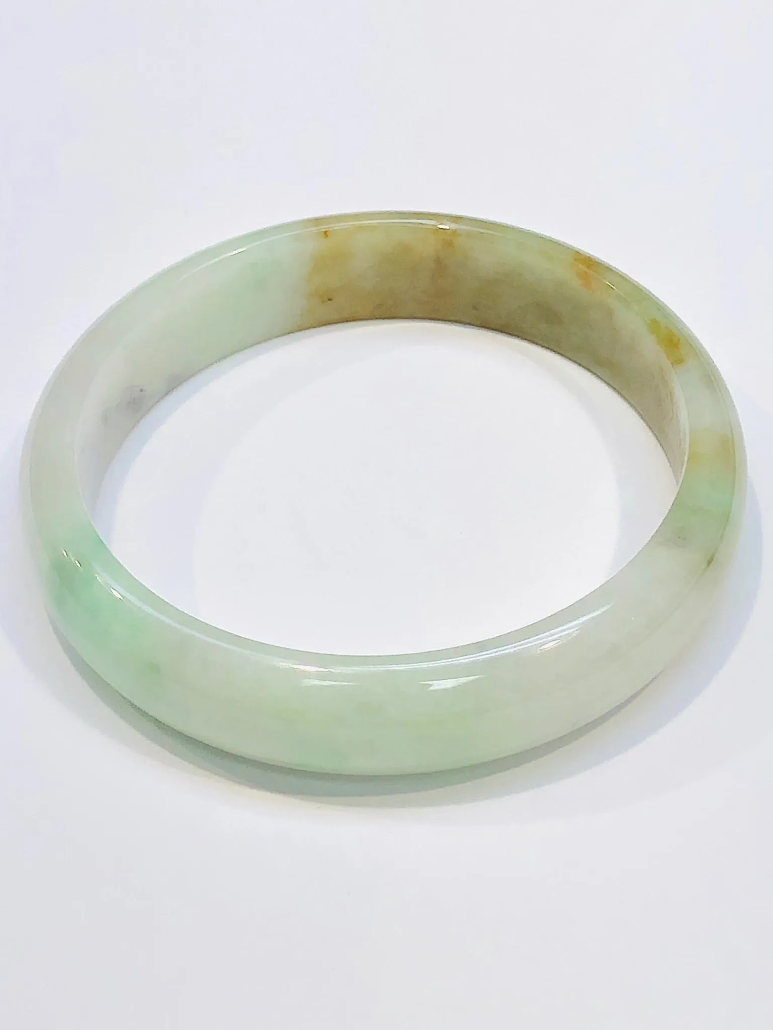 Burmese Tri Color Jadeite Comfort Fit Bangle