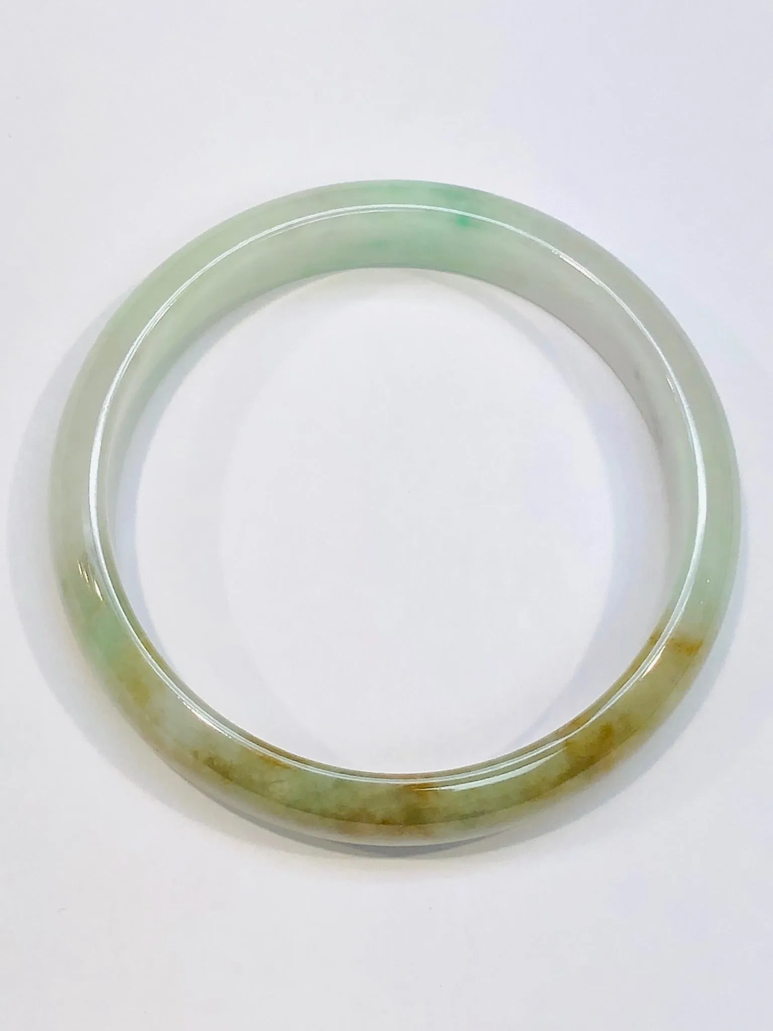 Burmese Tri Color Jadeite Comfort Fit Bangle