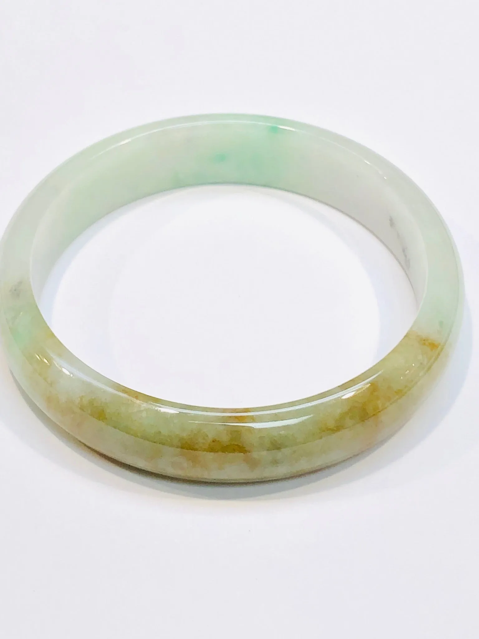 Burmese Tri Color Jadeite Comfort Fit Bangle