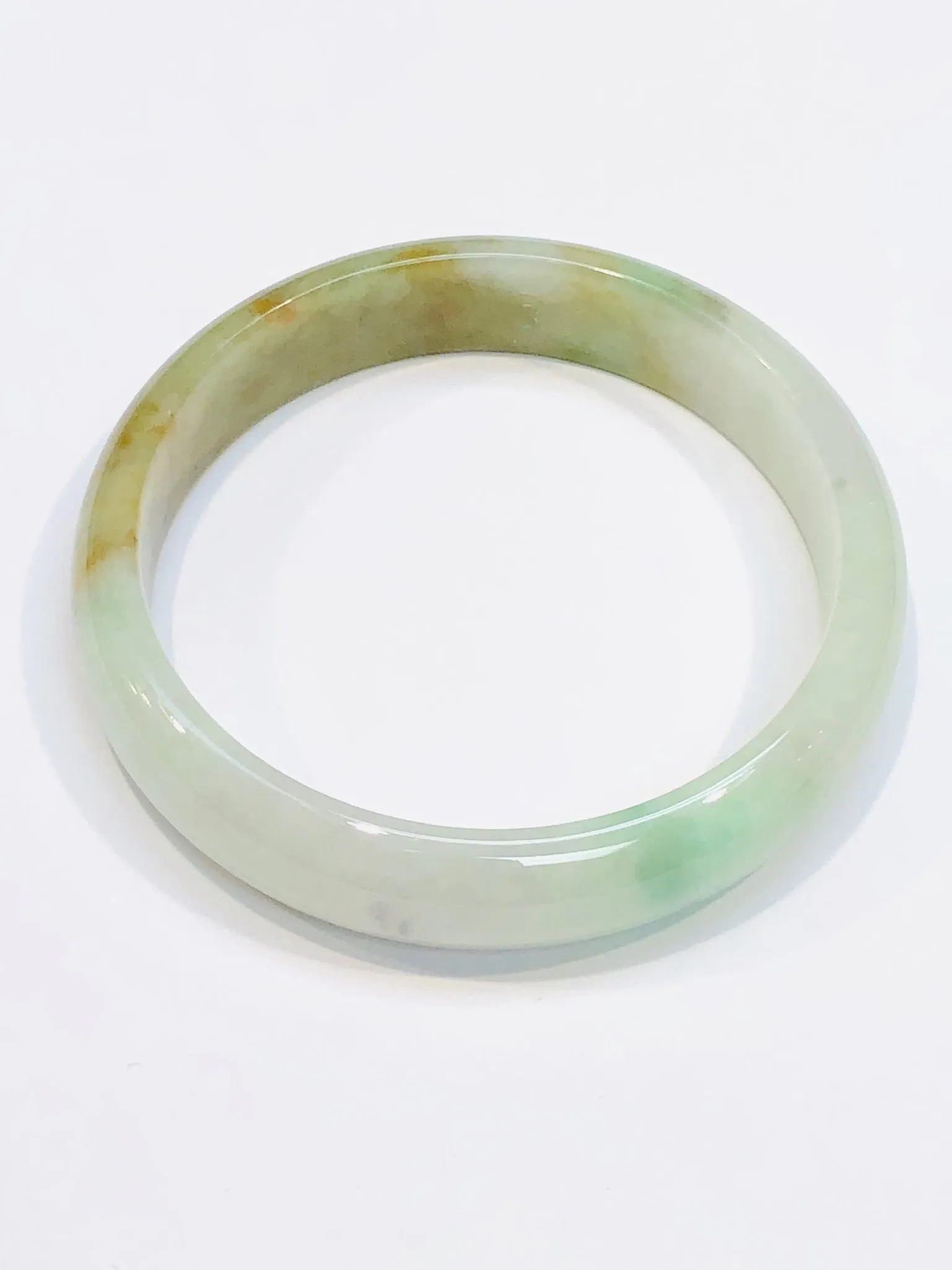 Burmese Tri Color Jadeite Comfort Fit Bangle