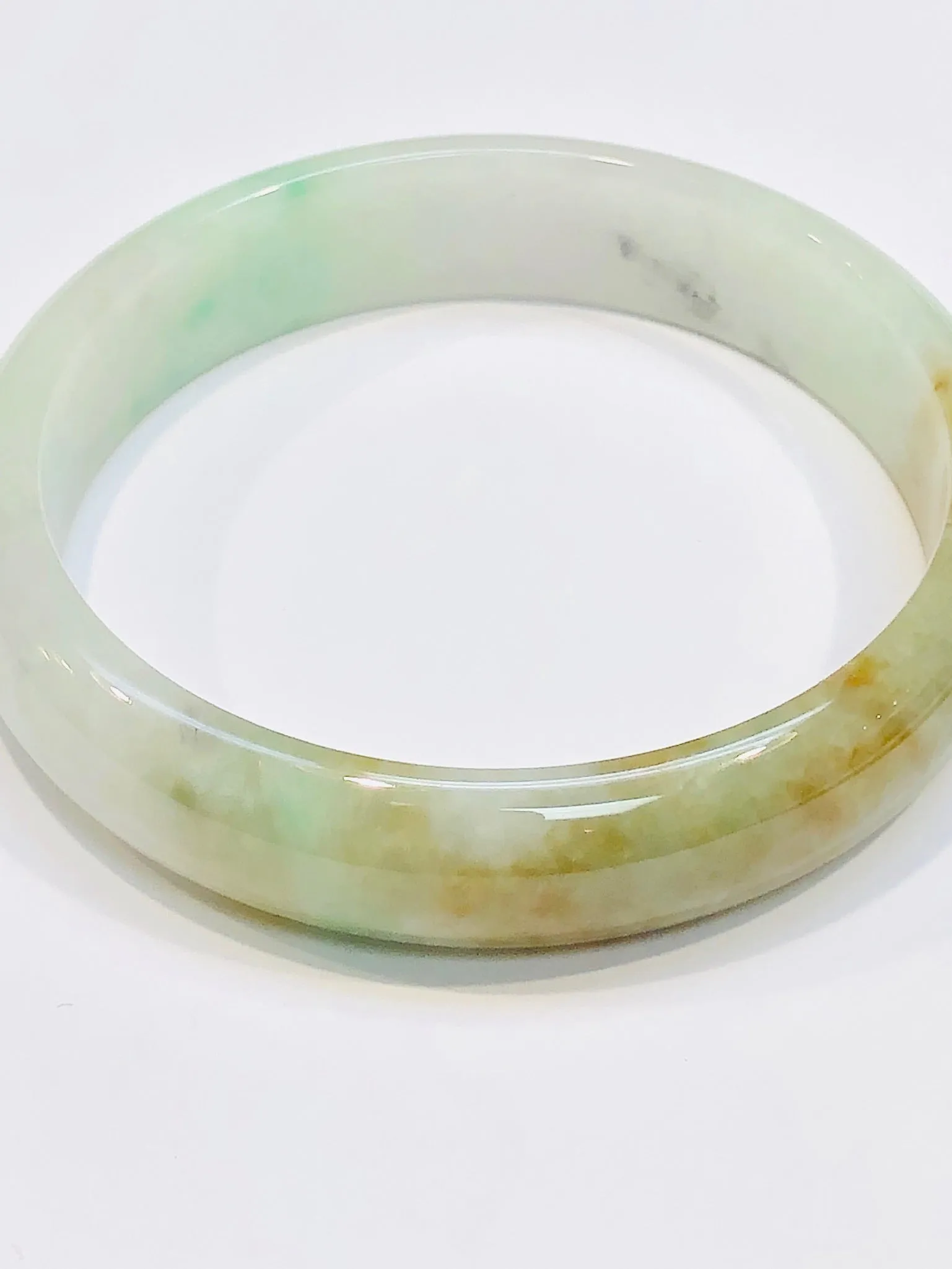 Burmese Tri Color Jadeite Comfort Fit Bangle