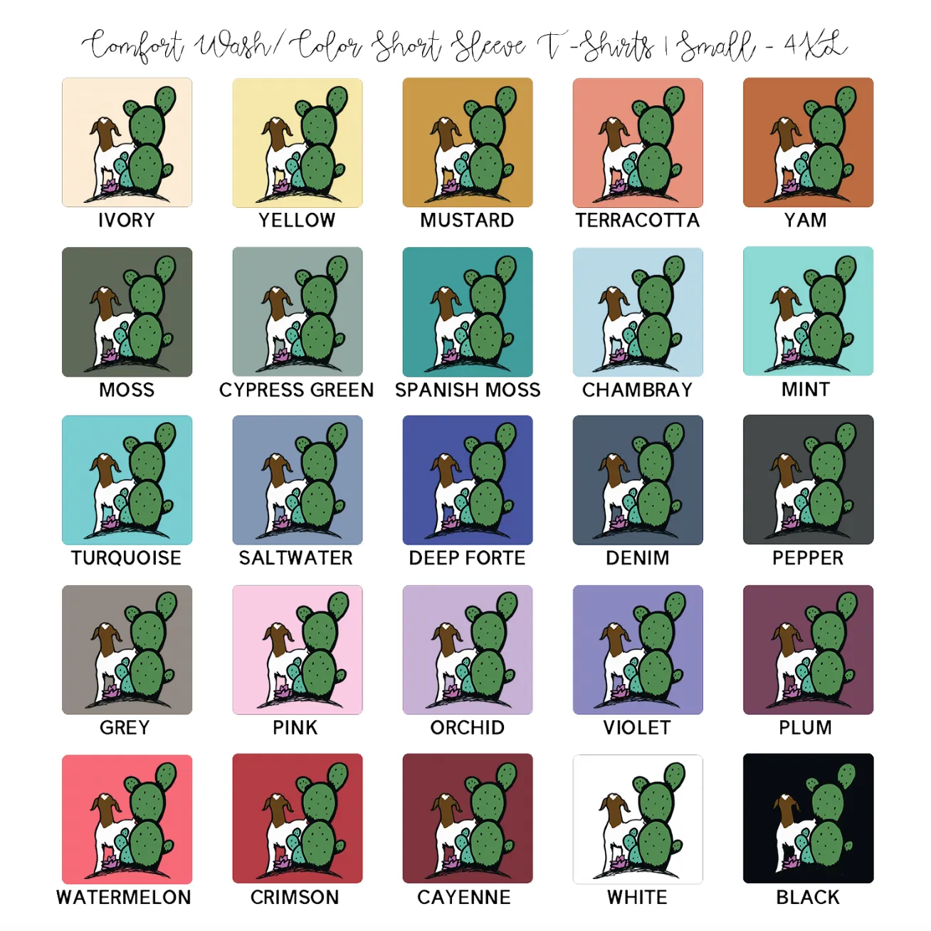 Cactus Goat ComfortWash/ComfortColor T-Shirt (S-4XL) - Multiple Colors!