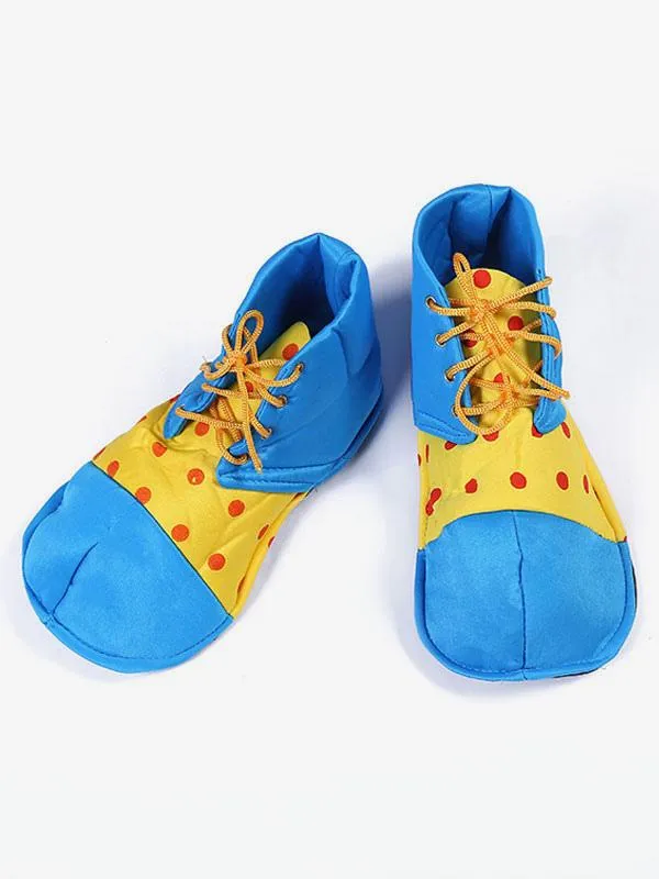 Carnival Clown Shoes Red Funny Costume Accessories Two Tone Polka Dot