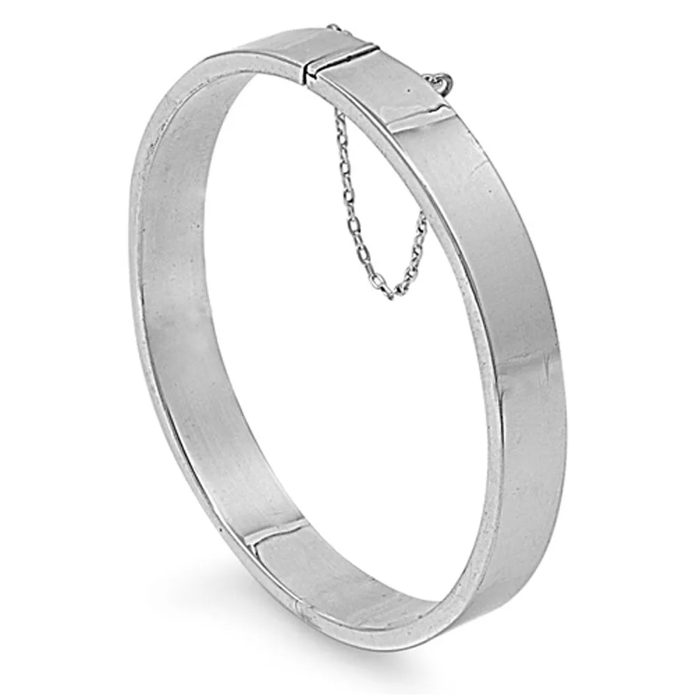 Chain Slip-On Bangle Bracelet .925 Sterling Silver