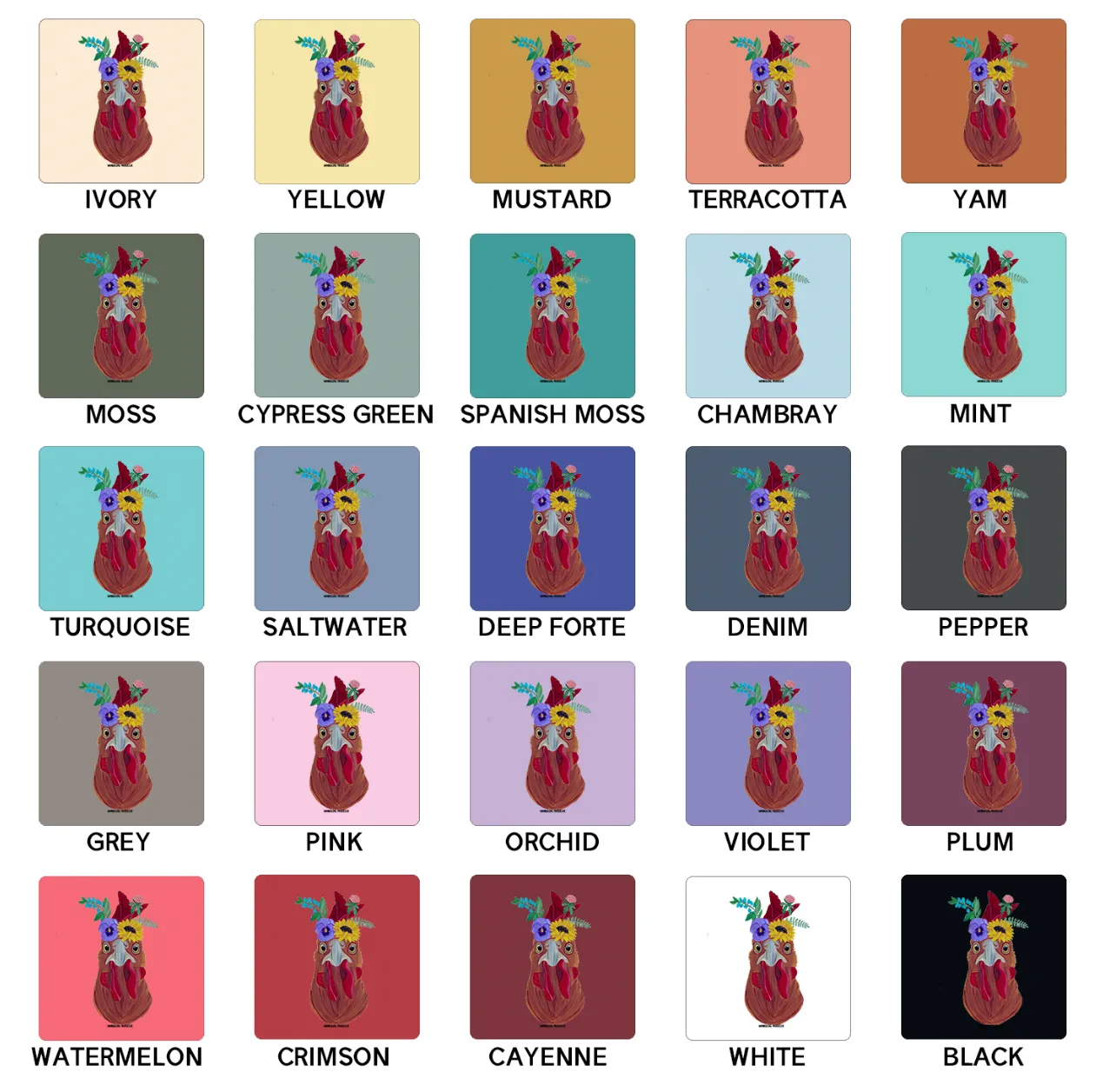 Chicken Flower ComfortWash/ComfortColor T-Shirt (S-4XL) - Multiple Colors!