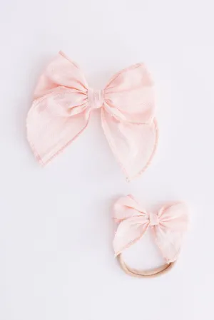 Classic Hair Bow - Petal Pink