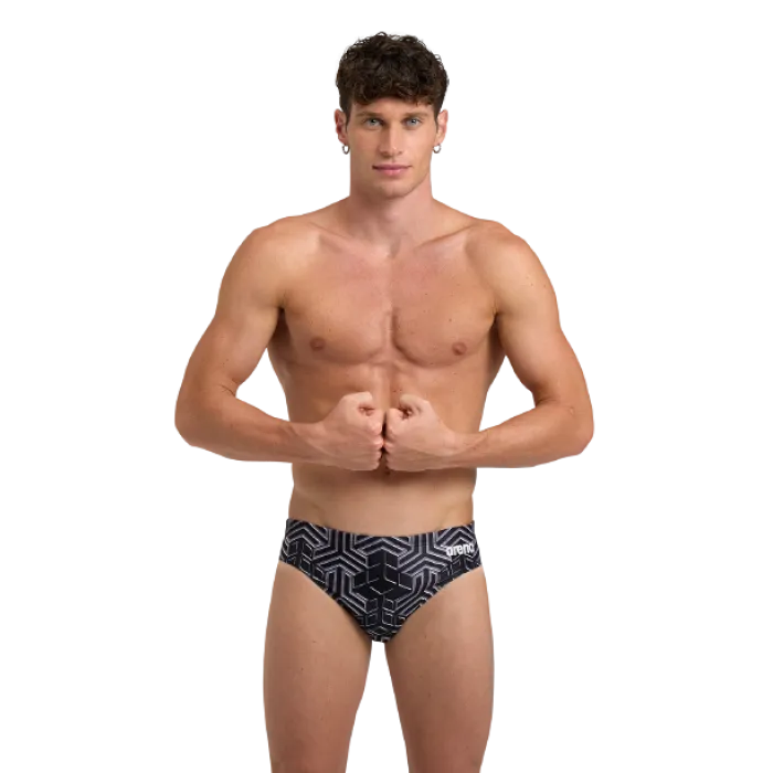 COSTUME ARENA UOMO SLIP NUOTO PISCINA BRIEF NERO GRIGIO