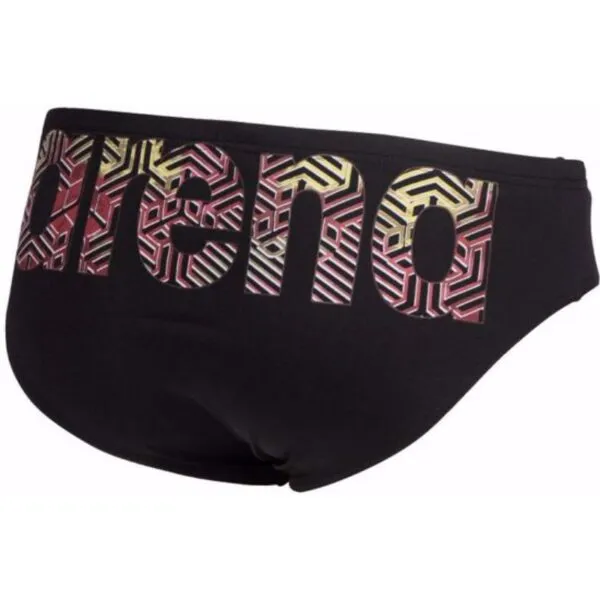 COSTUME ARENA UOMO SLIP NUOTO PISCINA NERO BIG LOGO BRIEF