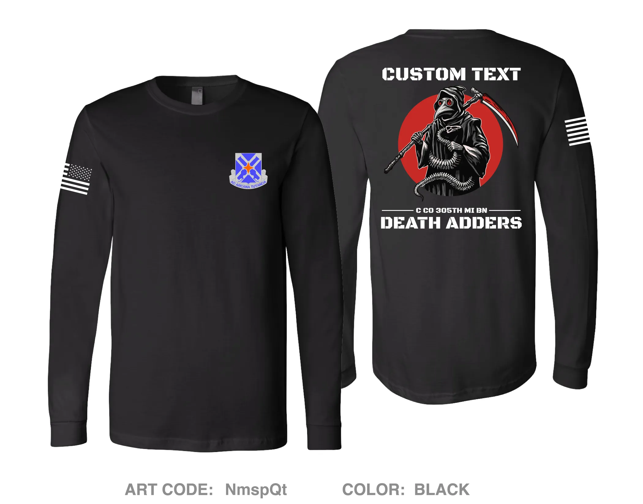 CUSTOM C Co 305TH MI BN (Students) Comfort Unisex Cotton LS Tee - NmspQt