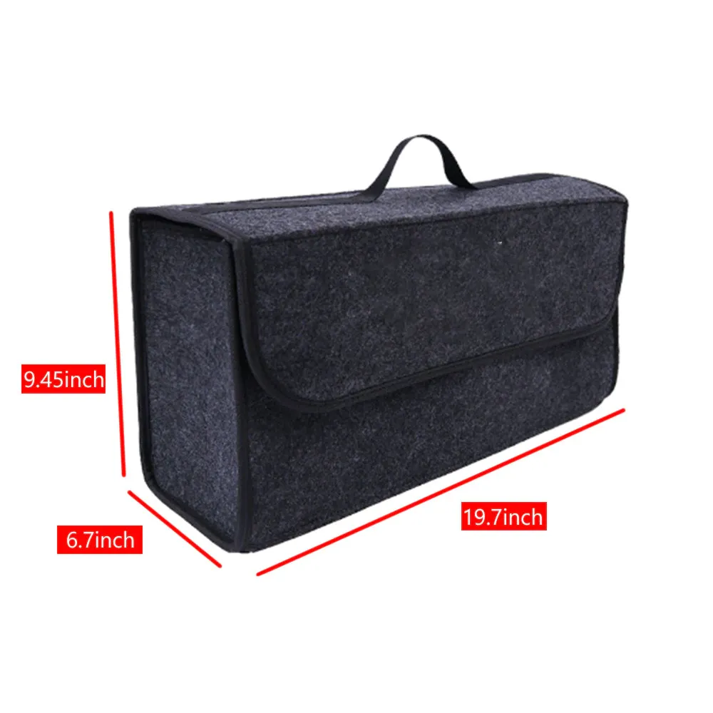 Custom Text For Soft Felt Car Bag Organizer, Compatible with All Cars, Folding Car Storage Box Non Slip Fireproof Car Trunk Organizer RL12990