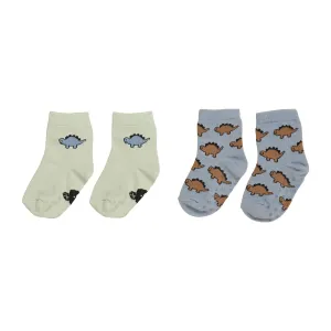 Dino 2Pk Socks - Thyme   Teal